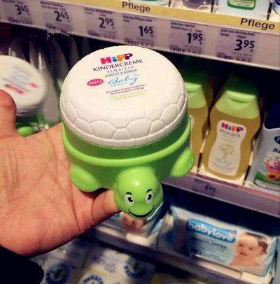 超级呆萌！新款 HIPP喜宝有机杏仁油儿童婴儿保湿面霜小乌龟100ml