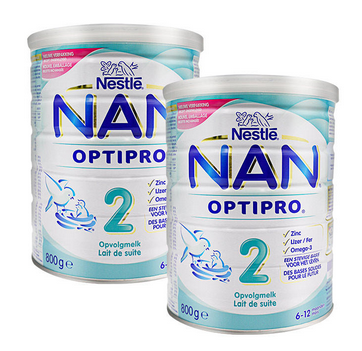 【2件包邮装】Nestle NAN 雀巢能恩 婴幼儿标准配方奶粉 2段 800g *2罐