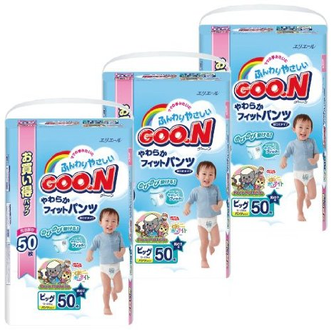 日本 大王Goon 维E男宝学步裤拉拉裤纸尿裤尿不湿（XL码）