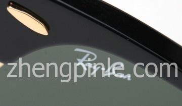 镜片左上角有清晰的RayBan字迹